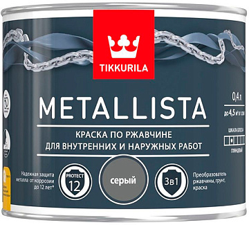 METALLISTA  гл 0,4л краска по ржавчине серая