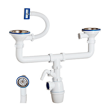 Сифон для мойки "ORIO" 3 1/2 двойной К-40592