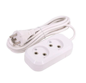 Удлинитель LEEK LE ES 2-х местный,  1,5 метра ПВС 2*1 10А