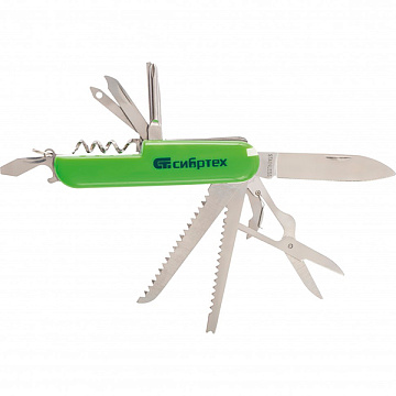 Нож многофункциональный, 90мм 15 функций Сибртех 17626