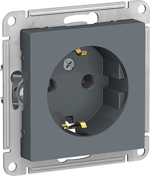 ATN000743 Механизм розетки 1-м СП ATLAS DESIGN с/з 16А грифель SchE 