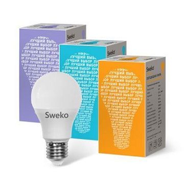 Лампа с/д Sweko 42 серия 42LED-A60-10W-230-6500K-E27-P