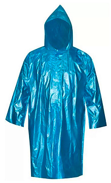 Плащ-дождевик усиленный синий, полиэтилен XXXL MOS 12155М