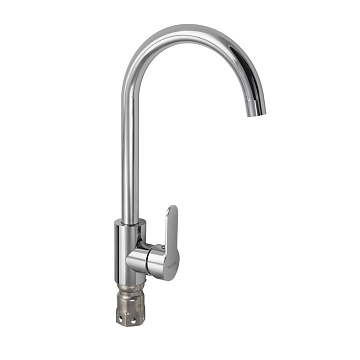 юСмеситель MAGNUS для кухни С-образный излив, из нержавеющей стали (9264)