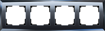 Рамка на 4 поста (черный) WL08-Frame-04 стекло