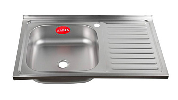 Мойка из нержавеющей стали накладная FABIA 80*50 (ЛЕВАЯ) толщина 0,4мм, глубина 160мм (м00005)