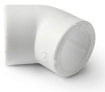 PP-R Угольник 45 градусов Белый 32