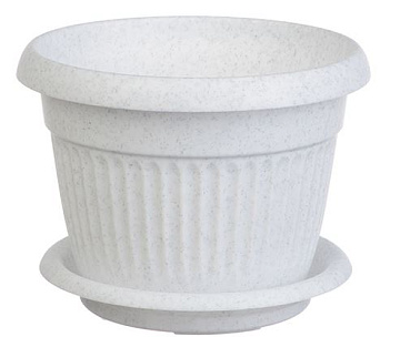 Кашпо Ливия 120мм 0,6л с подд мрамор М3009