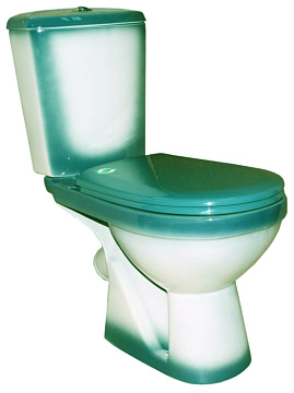 Унитаз (компакт) ROSA "КОМФОРТ" косой выпуск, слив 3/6литров, сиденье полипропилен (ЗЕЛЕНЫЙ)