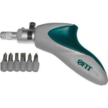 Отвертка FIT 6 бит,пист,углов,ревер,усил. 56430