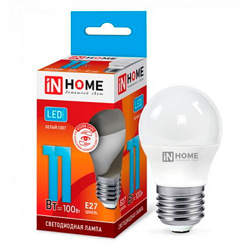 Лампа с/д IN HOME LED-ШАР-VC 11Вт 230В E14 3000К 820Лм