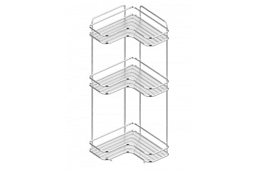 Полка ТЕРМО 3-х ярусная угловая 27*27*70 SWR-2225 хром
