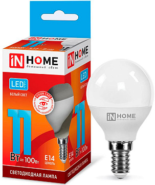 Лампа с/д IN HOME LED-ШАР-VC 11Вт 230В E14 4000К 820Лм