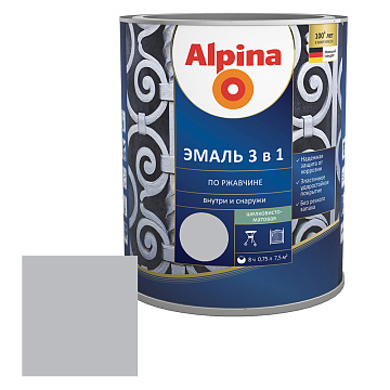 Alpina Эмаль Белорусская алкидная 3 в 1 RAL 7040 серая 2,5
