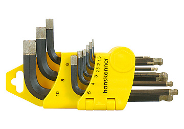 Ключи шестигранные коротк. 9шт (1.5-10мм) Hanskonner HK1045-04-9-S