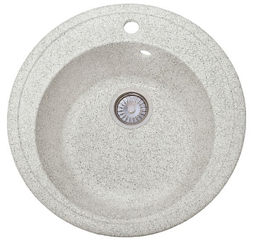 Мойка мрамор FOSTO КМД 51 К SGA-210 КРУГЛАЯ, цвет олово D505, С СИФОНОМ