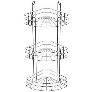 Полка угловая  3-х ярусная страйт глубокая хром ВКУ233