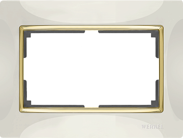 Рамка для двойной розетки WL03-Frame-01-DBL-ivory-GD (слоновая кость/золото) W0081932
