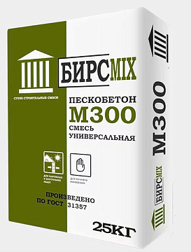 Смесь цементно-песчаная М-300 25кг БИРСMIX (60)/БРАК