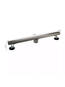 Трап 600х32 мм, нержавеющая сталь, линейный, вертикальный, щелевой, с сухим затвором, цвет САТИН