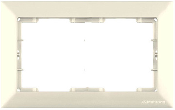 Рамка для двойной розетки, цвет крем, Candela