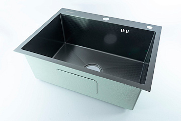 Мойка из нержавеющей стали SAVOL 60*45 толщ.3,0*0,8мм ГРАФИТ (S-FSC6045Q)