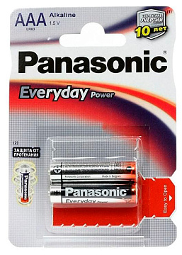 Элемент питания PANASONIC Everyday LR-03 2шт AAA
