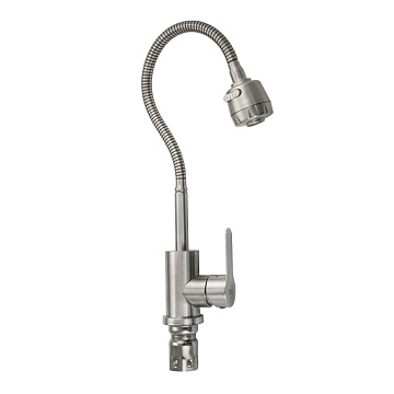 Смеситель BRIMIX для кухни гибкий излив, НЕРЖАВЕЮЩАЯ СТАЛЬ (9314)