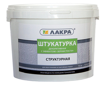 Штукатурка структурная Зернистая белый 15кг Лакра