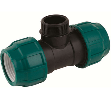 Тройник с наружной резьбой ПНД 32*1 POELSAN