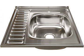 Мойка из нержавеющей стали накладная MIXLINE 60*60 (ПРАВ) толщина 0,4мм, глубина 160мм ()
