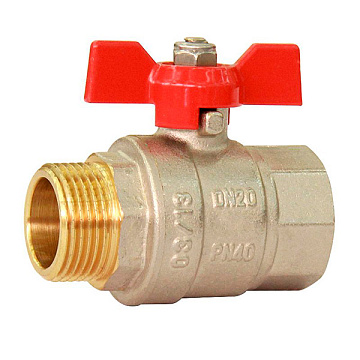 Кран шаровый НР-ВР 1" ( бабочка ) HLV