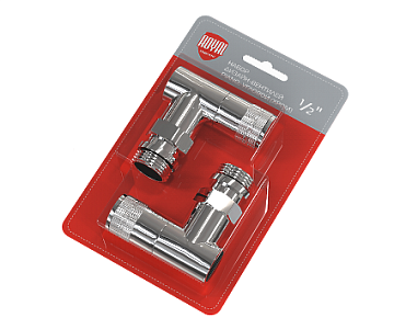 Набор дизайн-вентилей PIANO, угловой (хром) 1/2"