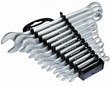 ЕРМАК Набор ключей комбинированных 12 предм., 6-22мм, CRV матовые холодный штамп, в сумке