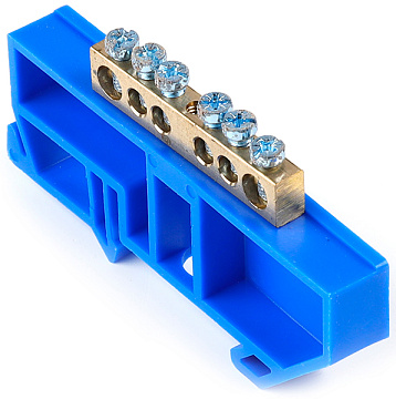 Шина N нулевая Smartbuy с изолятором на DIN-рейку 6х9мм 6 групп (SBE-bc-6-dr)