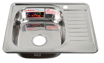 юМойка из нержавеющей стали врезная FABIA 58*48 (ЛЕВАЯ) толщина 0,6мм, глубина 160мм (58486L)