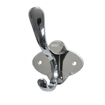 Крючок BRIMIX двойной НЕРЖ СТАЛЬ, ХРОМ (572)