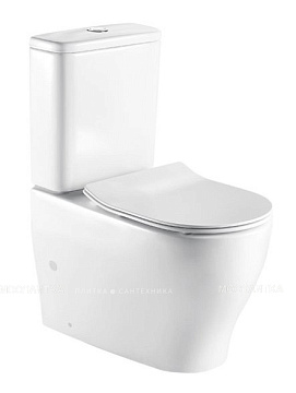Унитаз (компакт) AZARIO "AZ-2154" БЕЗОБОДКОВЫЙ, слив 3/6л., сиденье ДЮРОПЛАСТ МИКРОЛИФТ (AZ-2154)