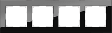 Рамка на 4 поста (черный, стекло ) WL01-Frame-04 стекло