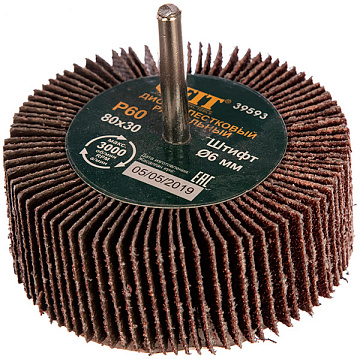 Диск лепестковый д/дрели 80*30*6 P60 FIT 39593