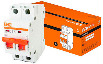 Выключатель автоматический ВА47-29 2Р 16А 4,5кА х-ка С TDM SQ0206-0093
