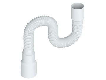 Гофра для раковины РМС ГО-0,8 Белая без гайки