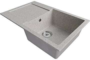Мойка из искусственного мрамора MIXLINE ML-GM31 с крылом 770*500*190 СЕРЫЙ (310)