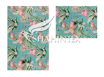 Набор ковриков SHAHINTEX д/ванн SILK 50*78+50*39 фламинго