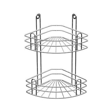 Полка угловая  2-х ярусная страйт глубокая хром ВКУ223