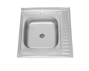 Мойка из нержавеющей стали накладная 60*50 (ПРАВАЯ) толщина 0,4мм, глубина _мм (Китай)