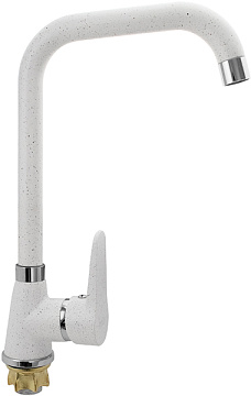 юСмеситель BRIMIX для кухни боковой - белый с Г-образным гусаком шаровый (2069)