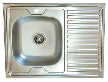 Мойка из нержавеющей стали VLADIX (800*600*0.4) (ПРАВАЯ) глубина-130