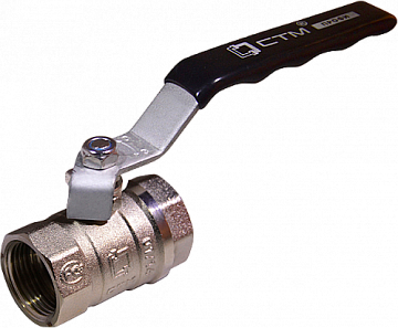 Кран шар. для воды 1/2" г/г рычаг, никель, CTM ПРОФИ