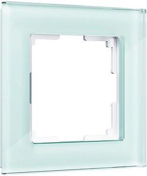 Рамка на 1 пост (белый,стекло) WL01-Frame-01 матовый